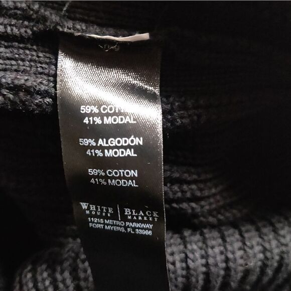 WHBM WHITE HOUSE BLACK MARKET Knit COTTON MODAL SWEATER VEST TOP Turtleneck  M/L - Picture 7 of 7